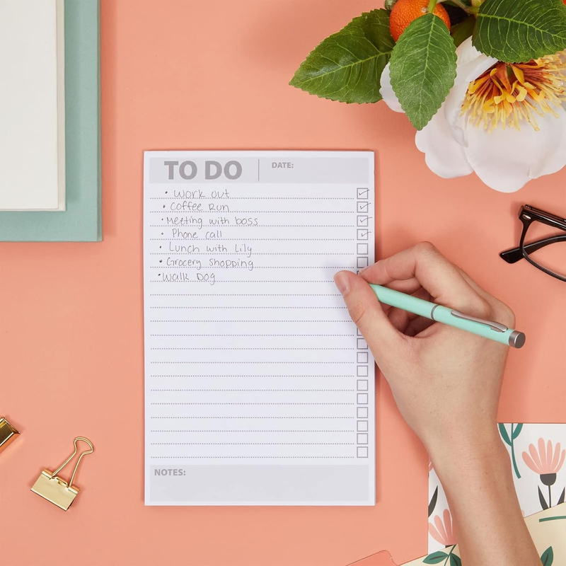 Paper Junkie 6 Pack to Do List Notepads, Daily Reminder Checklist (8.5 X 5.5 In