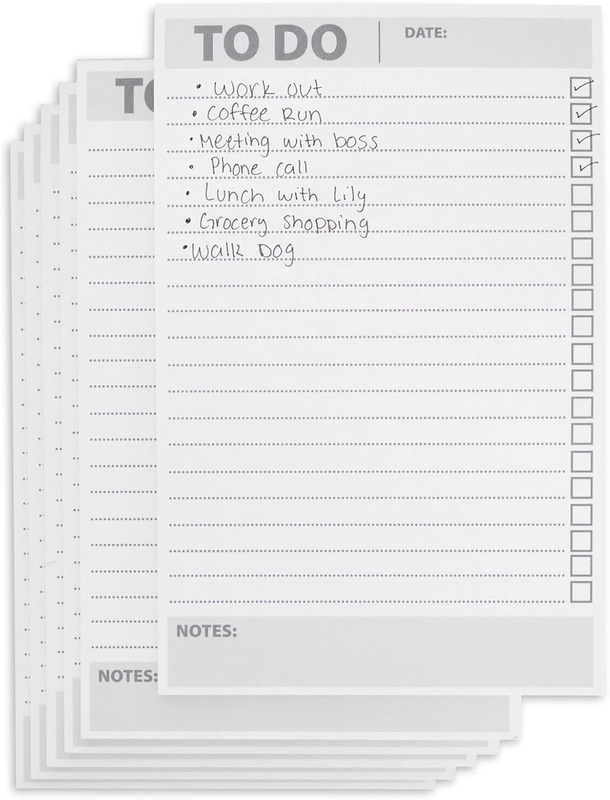 Paper Junkie 6 Pack to Do List Notepads, Daily Reminder Checklist (8.5 X 5.5 In